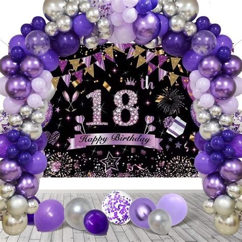 black and purple party supplies|purple 18th birthday party decorations.